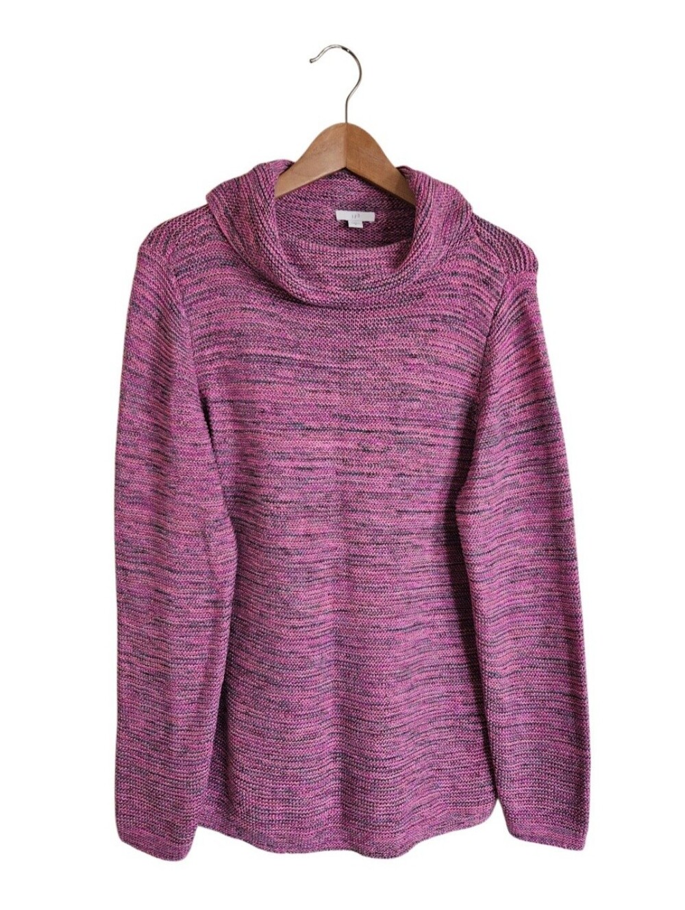 J. Jill Women's Pink Marled Cowl-Neck Sweater Size M
